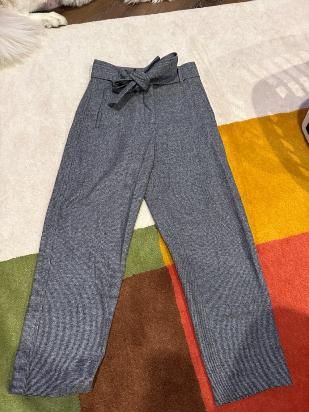 Wilfred Gray High-Waist Tie-Belt Trousers